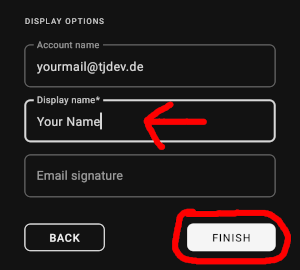 k9 setup display name